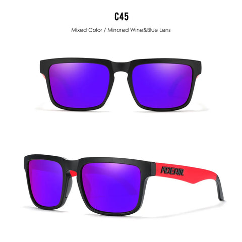 KDEAM Polarized Sunglasses – Unisex Square Frame UV400 Outdoor Eyewear (Red Mirror Lens, Model KD332)