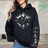 Women's Mountain Graphic Hoodie – Fleece-Lined Pullover for Hiking & Outdoor Adventure