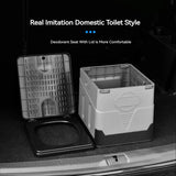 Portable Folding Travel Toilet – Anti-Odor Emergency Potty for Car, Camping, and Outdoor Use (Black/Grey)