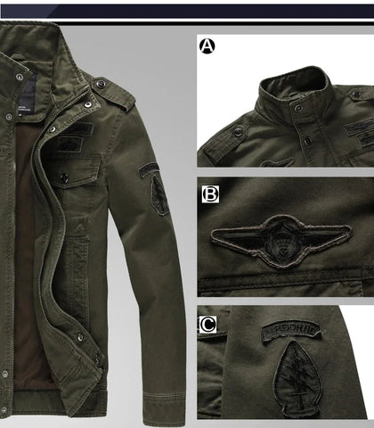 Men’s Plus Size Military Cargo Jacket – Spring & Autumn | Sizes M–6XL | Lightweight, Breathable, Tactical Style