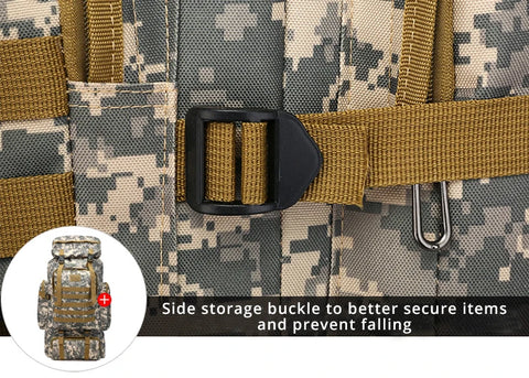 Rilibegan 70L Tactical Hiking Backpack – Camouflage, Waterproof