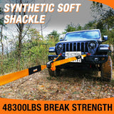 48,300 lbs Synthetic Soft Shackle & 66,000 lbs Recovery Ring Set – Heavy-Duty Off-Road Winch Recovery Kit (2 PCS)
