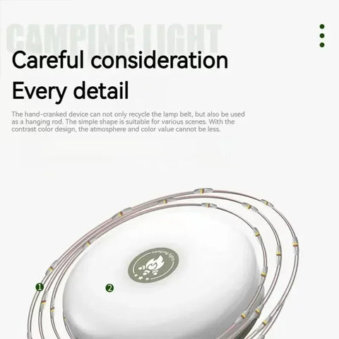 4-in-1 LED Camping Light Strip – 10M Waterproof Rechargeable Tent & Atmosphere Lamp with USB Power Bank (Military Green)
