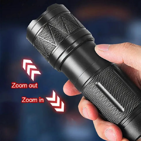 9000000LM Rechargeable Tactical LED Flashlight – 600W, Long-Range Beam, 12000mAh Power Bank, Waterproof & Zoomable