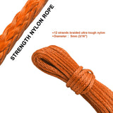 15M Synthetic Winch Rope – 10,000LBS Recovery Cable (5mm) for 4WD, ATV, SUV, Truck, Boat