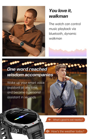 LIGE 2025 KT85 Outdoor Smartwatch – 1.43" AMOLED Display, Long Battery Life, Fitness & Health Tracker for Men