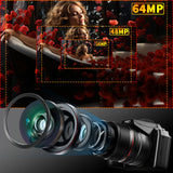 NBD 64MP Digital Camera – 16X Optical Zoom, 5K Video, WiFi & App Control, 180° Flip Screen