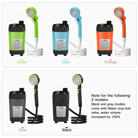 LIXADA Digital Camping Shower Kit – 6000mAh Portable Outdoor Shower with Intelligent Display for RV & Camping
