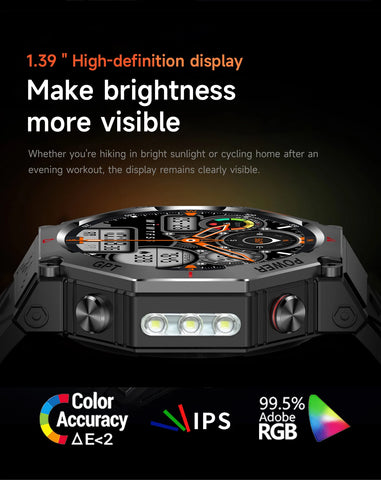 LIGE 2025 GPS Smartwatch for Men – Outdoor Sport Watch with AI Assistant, Compass, Altimeter, Barometer, and 3ATM Waterproof Protection