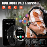 EIGIIS KT76 Smart Watch – 3ATM Waterproof Outdoor Fitness Tracker with Compass, Flashlight, Bluetooth Calling & Health Monitoring