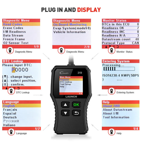 On-Board Diagnostic II Launch X431 CR319 OBDII Scanner – Professional Automotive Code Reader