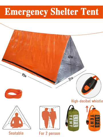 2-Person Emergency Survival Tent – Lightweight, All-Weather Shelter for Emergencies