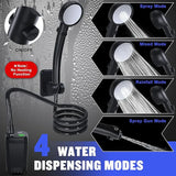 Portable Camping Shower with LED Display – 6000mAh Rechargeable Battery, Adjustable Shower Modes & Electric Pump