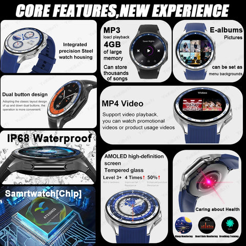 OPPO Watch X Smartwatch – 1.43" AMOLED Display, 4GB MP4/MP3 Player, Bluetooth 5.3, Multi-Sport & Health Tracking, IP68 Waterproof