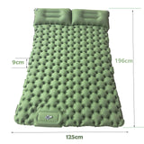 Double Camping Air Mattress with Built-In Pillows – Ultralight Inflatable Sleeping Pad for 2 – Waterproof, Compact & Durable