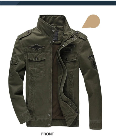Men’s Plus Size Military Cargo Jacket – Spring & Autumn | Sizes M–6XL | Lightweight, Breathable, Tactical Style