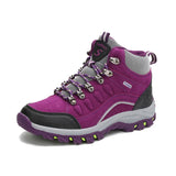 Women’s Outdoor Leather Hiking Boots – Ankle-High, Breathable, Lightweight Trekking Shoes