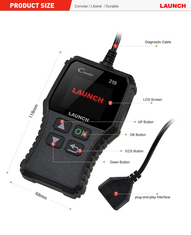 On-Board Diagnostic II Launch X431 CR319 OBDII Scanner – Professional Automotive Code Reader