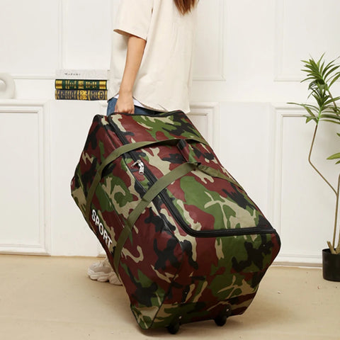 Camouflage Waterproof Oxford Travel Duffle Bag – Large Capacity Moving & Storage Bag