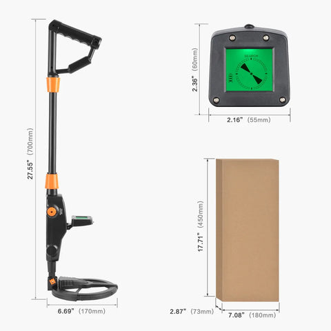 7.4" Waterproof Kids Metal Detector – Lightweight, Adjustable Gold Finder with LCD Screen (24"–35")