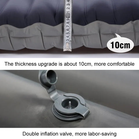 Ultralight Self-Inflating Camping Mattress with Built-In Foot Pump – 10cm Thick TPU Nylon Sleeping Pad for Hiking, Travel & Fishing