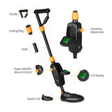 7.4" Waterproof Kids Metal Detector – Lightweight, Adjustable Gold Finder with LCD Screen (24"–35")