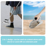 TreasurePulse Stainless Steel Metal Detecting Sand Scoop & Shovel Kit – 2-in-1 Beach Sifter with Ergonomic Handle