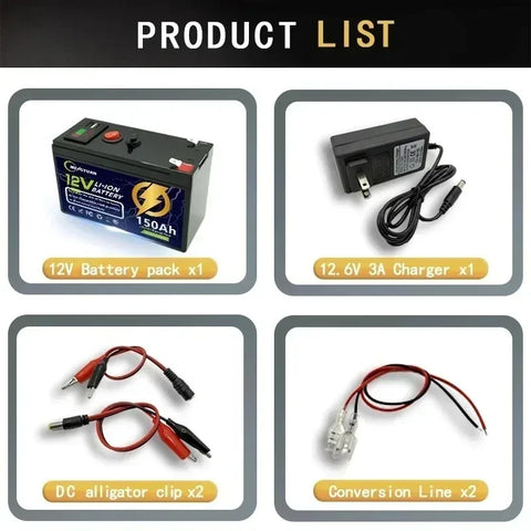 12V 80–150Ah LiFePO4 Deep Cycle Lithium Battery – Built-in BMS, 4000+ Cycles