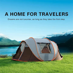 Quick-Open Pop-Up Tent for 5–8 People – Waterproof Hand-Throw Camping & Boat Tent (4-Season, Double Layer)