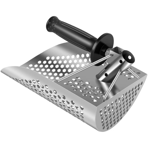 TreasurePulse Stainless Steel Metal Detecting Sand Scoop & Shovel Kit – 2-in-1 Beach Sifter with Ergonomic Handle