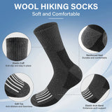 5 Pairs Men’s Merino Wool Hiking Socks – Warm, Moisture-Wicking Winter Crew Socks for Outdoor & Casual Wear (US Size 7–13)