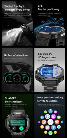 LIGE 2025 GPS Smartwatch for Men – Outdoor Sport Watch with AI Assistant, Compass, Altimeter, Barometer, and 3ATM Waterproof Protection