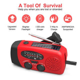 Multifunctional Emergency Solar Hand Crank Radio – AM/FM/WB NOAA Weather Radio with 2000mAh Power Bank & LED Flashlight