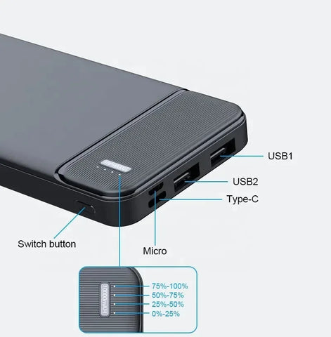 VIVO 120W 50000mAh Power Bank – Ultra High-Capacity Fast Charger with LED Display & Dual USB Output