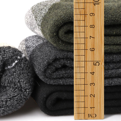 3 Pairs Merino Wool Thermal Socks for Men – Super Thick Winter Crew Socks with Fleece Terry Lining
