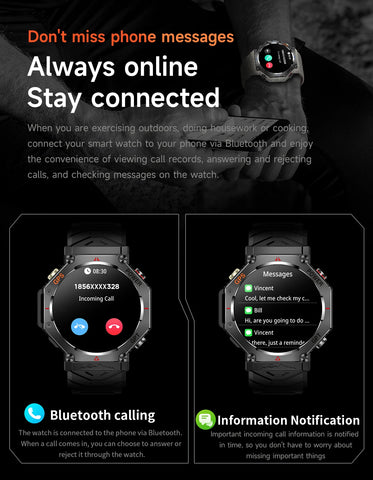LIGE 2025 GPS Smartwatch for Men – Outdoor Sport Watch with AI Assistant, Compass, Altimeter, Barometer, and 3ATM Waterproof Protection