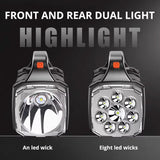 Powerful LED Flashlight – USB + Solar Rechargeable Camping Torch & Power Bank