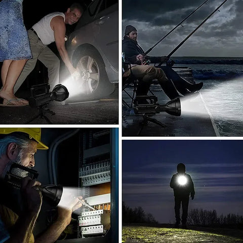 Ultra-Bright Waterproof LED Rechargeable Spotlight – USB Powered Searchlight for Camping, Fishing & Outdoor Survival