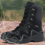 Men’s Tactical Combat Hiking Boots – Waterproof Nylon & Suede Outdoor High Tops for Work, Climbing & Trekking