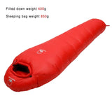 BLACKSNOW White Goose Down Mummy Sleeping Bag – Ultra-Warm, Lightweight, Winter-Ready (4 Thickness Options)