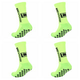 4 Pairs Mid-Tube Non-Slip Football Socks – Breathable & Durable Sports Training Socks (Unisex)