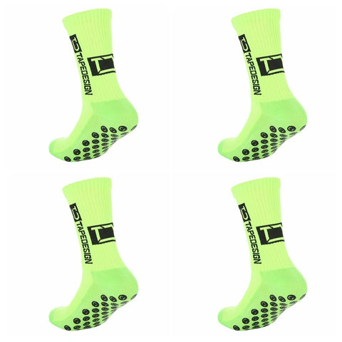 4 Pairs Mid-Tube Non-Slip Football Socks – Breathable & Durable Sports Training Socks (Unisex)