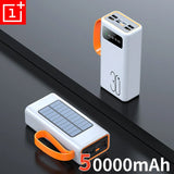 ONEPLUS 200,000mAh Solar Power Bank – Built-in Cables, LED Light, Fast Charging, High-Capacity External Battery