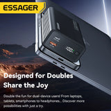 Essager 20000mAh 65W PD Power Bank – Fast Charging Portable Battery with Built-in Cables & LED Lamp
