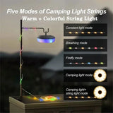 4-in-1 LED Camping Light Strip – 10M Waterproof Rechargeable Tent & Atmosphere Lamp with USB Power Bank (Military Green)