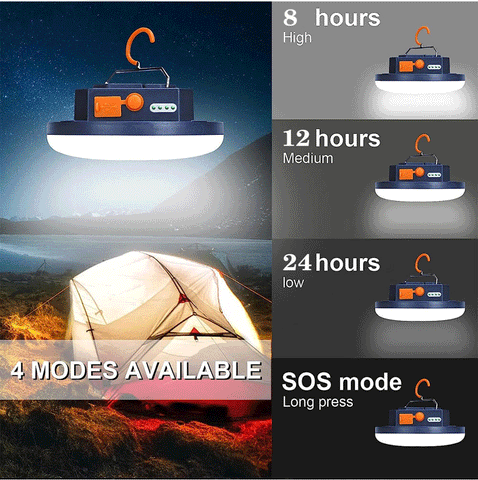 13500mAh Rechargeable Camping Lantern – Waterproof LED Light with Remote Control, Power Bank, & Stepless Dimming