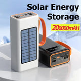 Xiaomi 200000mAh Solar Power Bank – Ultra-High Capacity with Built-in Cables, LED Light & Quick Charge