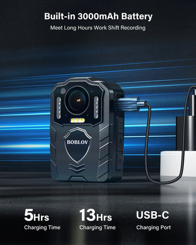 BOBLOV KJ25 1080P Body Camera with Night Vision – 13-Hour Battery, Law Enforcement-Grade, Compact & Rugged