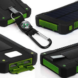 200,000mAh Solar Power Bank – Heavy-Duty Outdoor Backup Charger with Dual USB, LED Flashlight & Compass