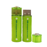 USB Rechargeable AA Lithium Batteries (4-Pack) – 1.5V 1500mWh Fast-Charge, Long-Lasting with Storage Case